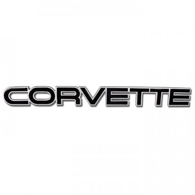 Corvette C4 Painted Rear Bumper Emblem, 1984-1990 | 85-88 Silver Metallic