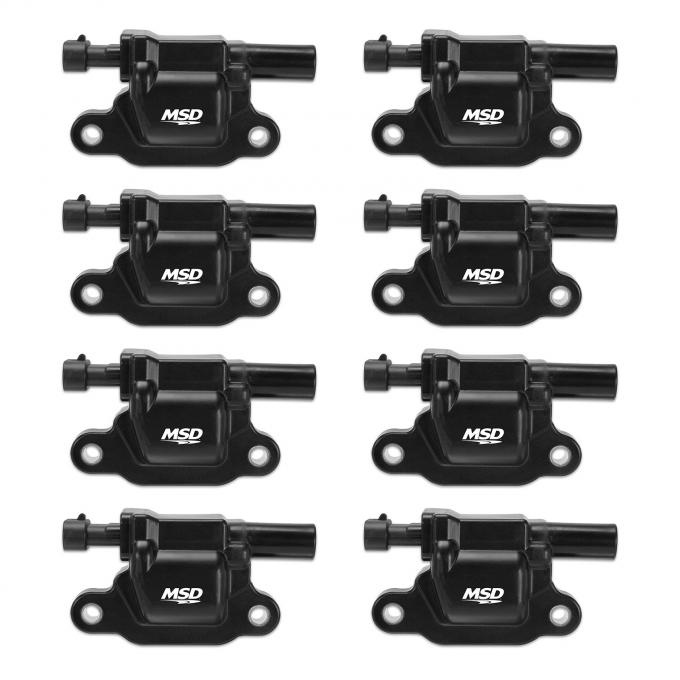 MSD Ignition Coil, GM LS Blaster Series, LS2/LS3/LS4/LS7/LS9 Engines, Black, 8-Pack 826583