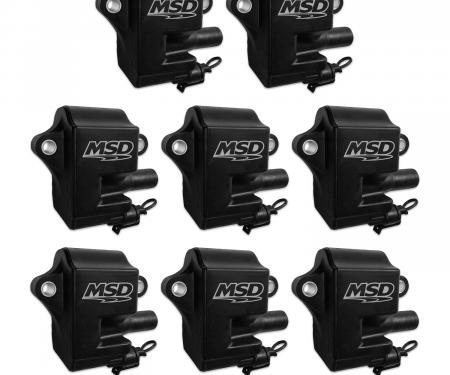 MSD Ignition Coil, Pro Power Series, GM LS1/LS6 Engines, Black, 8-Pack 828583