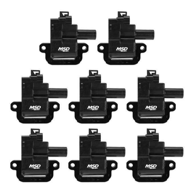 MSD Ignition Coil, GM LS Blaster Series, LS1/LS6 Engines, Black, 8-Pack 826283