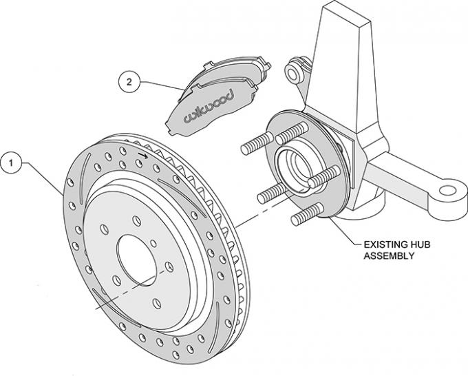 Wilwood Brakes 1997-2013 Chevrolet Corvette Promatrix Front Replacement Rotor Kit 140-14115-D