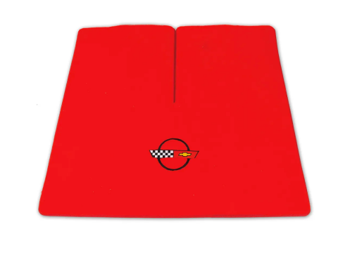 Corvette Cargo Mat, Velourtex Red with C4 Black, 1984-1990