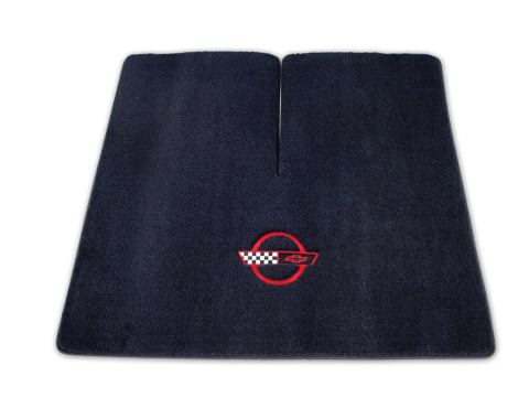 Corvette Cargo Mat, Velourtex Black with C4 Red, 1991-1992