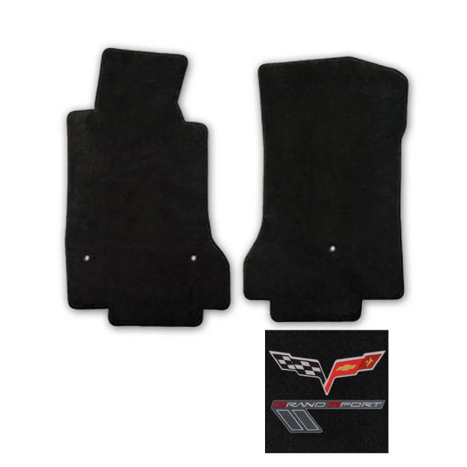 Corvette Mats Grand Sport Grey with Red-Black, 2010-2011