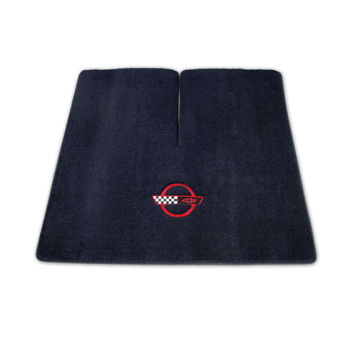 Corvette Cargo Mat, Velourtex Black with C4 Red, 1991-1992