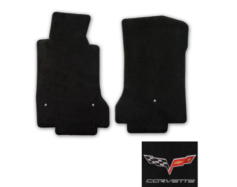 Corvette Mats, Red with C6 Logo & Script, 2007-2010