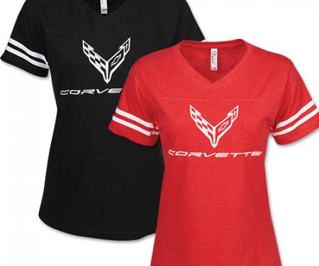 Ladies 2020 Corvette Football Jersey T-Shirt