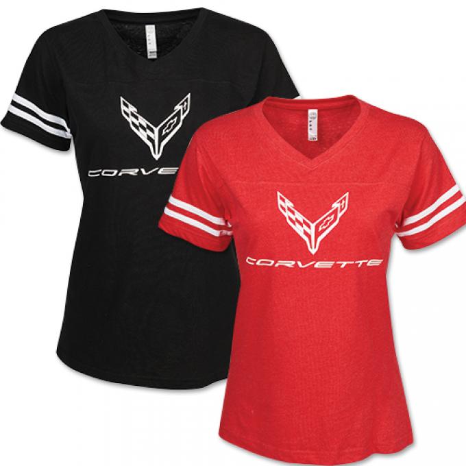 Ladies 2020 Corvette Football Jersey T-Shirt