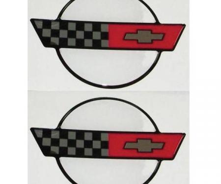 Corvette C4 3D Domed Logo Decals 1.91" X 1.43", 1984-1990