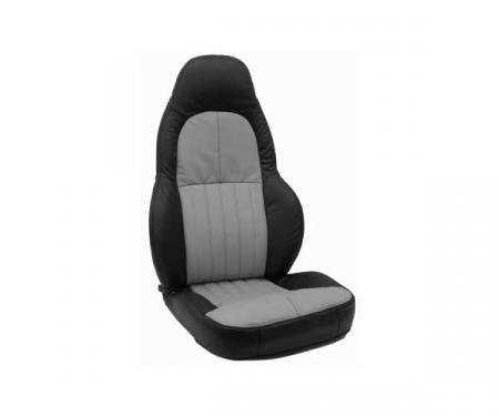 CA 1997-2004 Chevrolet Corvette Custom 100% Leather Seat Covers Standard Black & Gray 43861