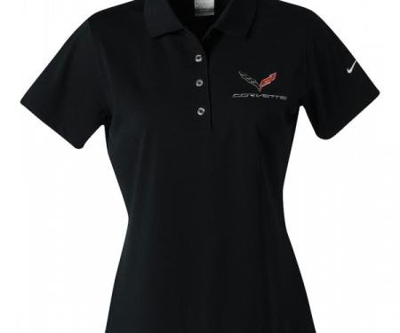 Corvette C7 Polo, Ladies Nike Dri Fit, Black