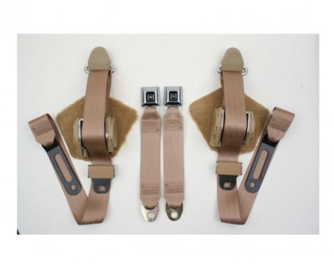 Seatbelt Solutions 1984-1996 Corvette Convertible Single Retractor Seat Belts, Push Button Buckle