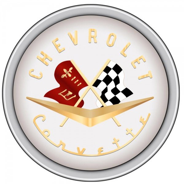 Corvette Decal, Crossed Flags, 1956-1957