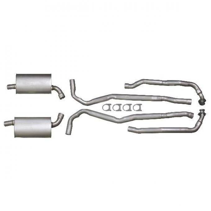 Corvette Exhaust System, Small Block L82, Aluminized 2"-2-1/2" With Automatic Transmission, 1973