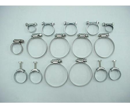 Corvette Radiator/Heater Hose Clamp Kit, For Cars With Air Conditioning, Big Block, 1972