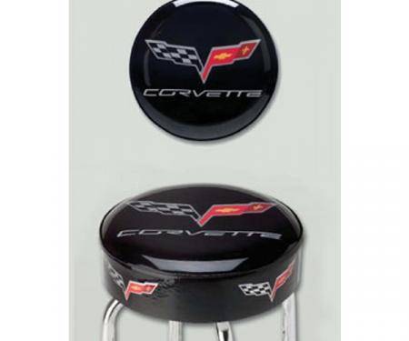 Corvette Smaller Garage/Work Shop Size Stool, 24", With C6 Logo