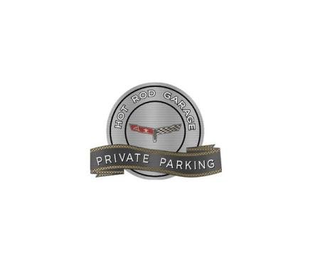 Corvette C3 1980 Emblem Hot Rod Garage Private Parking Metal Sign, 18" X 14"