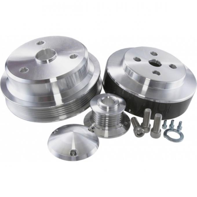 Corvette March Performance Power & AMP Polished Aluminum Pulley System, 1984-1987