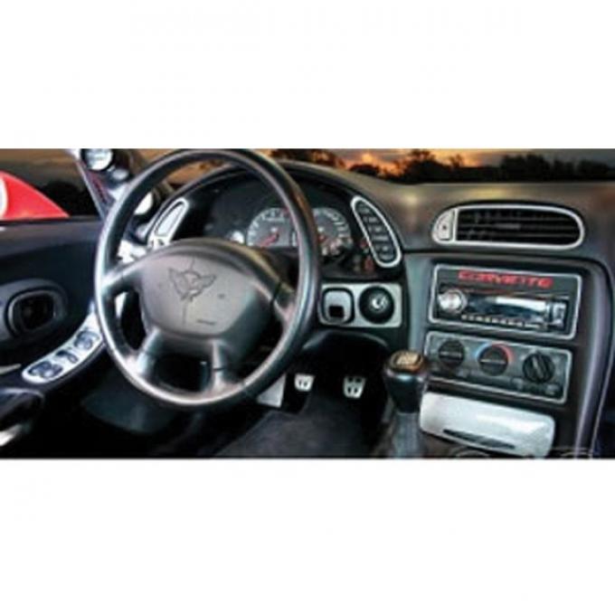 Corvette Dash Kit, Brushed Aluminum Style, 1997-2004