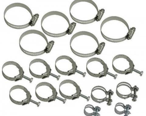 Corvette Clamp Kit, Radiator/Heater Hose, 454 W/O A/C,14 Piece, 1970