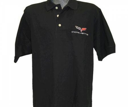 Corvette C3 1968 Men's Custom Embroidered Pima Cotton Polo, Black, S-4X