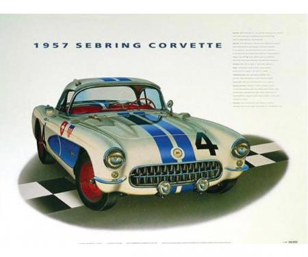 1957 Sebring Corvette Print By Hugo Prado