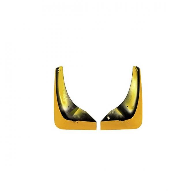 Corvette Splash Guards, Body Contoured, Front, Millennium Yellow, Altec, 2000-2004