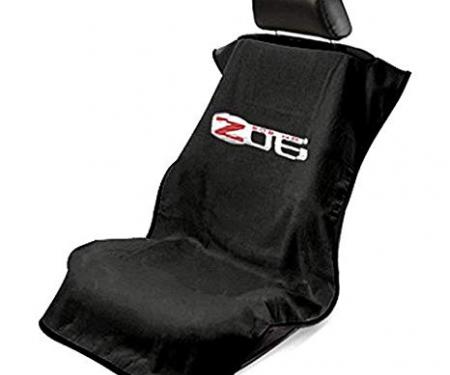 Seat Armour 2005-2013 Corvette Seat Towel, Black with C6 Z06 Logo SA100COR6ZB