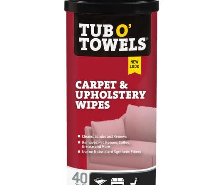 Tub O' Towels Carpet & Upholstery Wipes, 40-Count