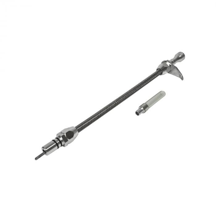 B&M Automatic Transmission Dipstick & Tube, Billet Aluminum/Stainless Steel  Braided 22165