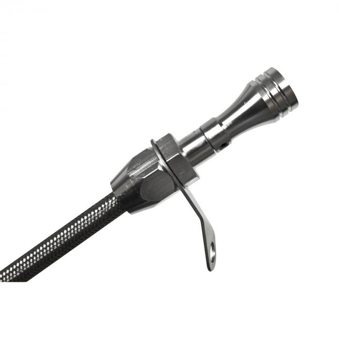 B&M Automatic Transmission Dipstick & Tube, Billet Aluminum/Stainless Steel  Braided 22165