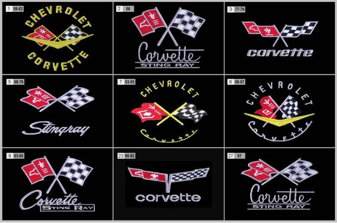 T-Shirt With Your Choice Of Corvette Embroidered Logo Black