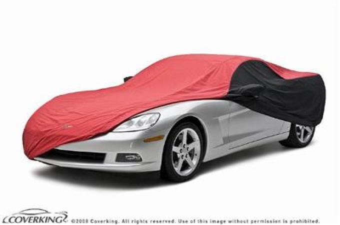 06-13 Car Cover Stormproof Z06 Red And Black With Embroidered C6 Logo