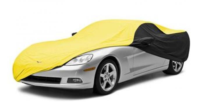 06-13 Car Cover Stormproof Z06 Yellow And Black With Embroidered C6 Logo