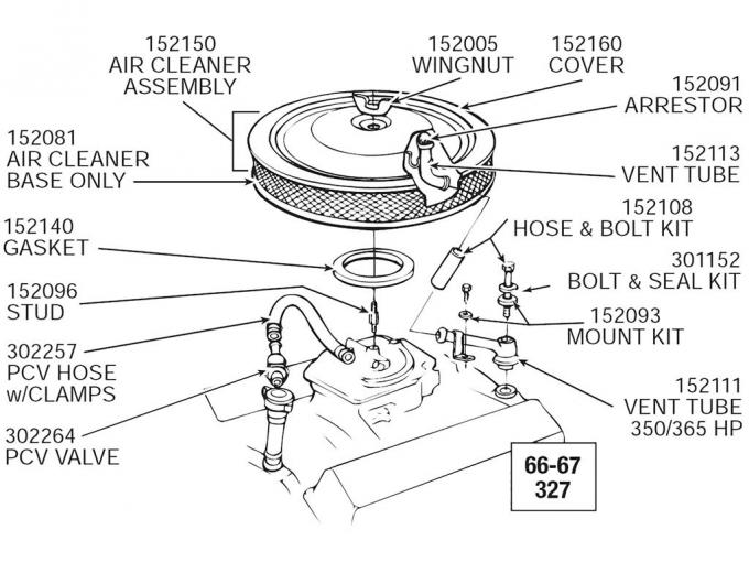 1966-1967 Corvette Air Cleaner Assembly w/Element 327