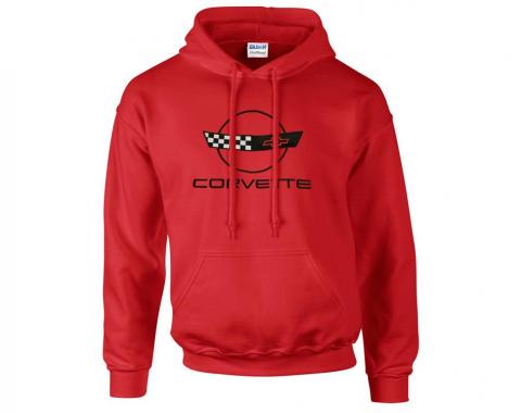 Hoodie/Hooded Sweatshirt With C4 Embroidered Logo Red