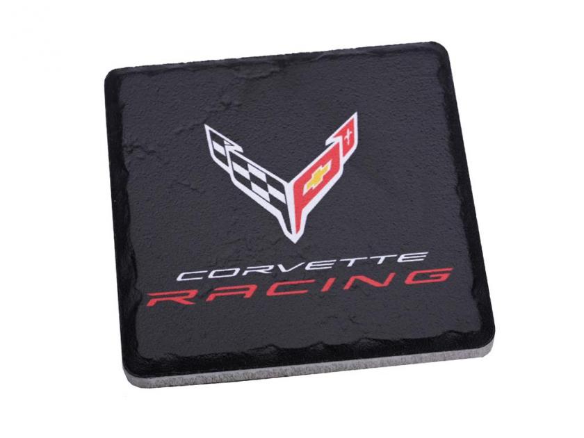 Corvette Racing Black Tile Stone Coaster Corvette Depot