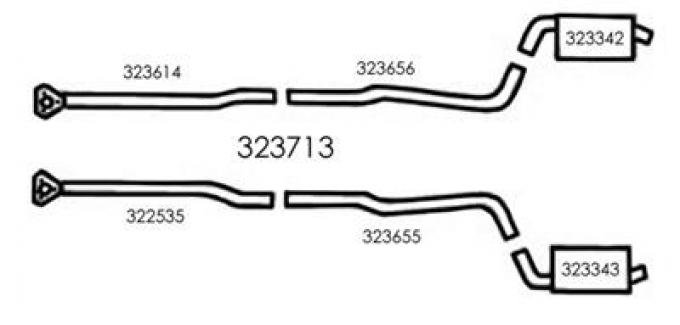 1968 Exhaust System 427 Automatic 2 1/2" with Magnaflow Muffler