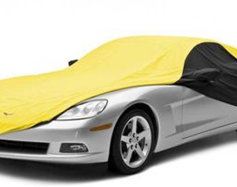 06-13 Car Cover Stormproof Z06 Yellow And Black With Embroidered C6 Logo