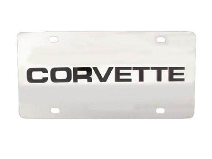 Stainless Steel Laser License Plate Corvette Script