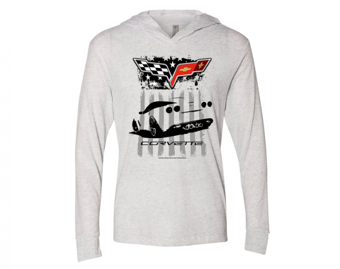 T-Shirt Ladies' Corvette Flag Hooded Long Sleeve