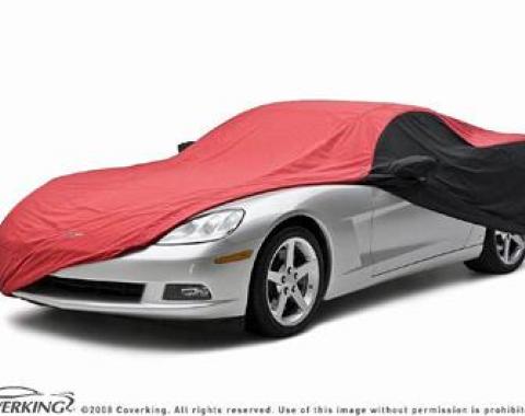 06-13 Car Cover Stormproof Z06 Red And Black With Embroidered C6 Logo