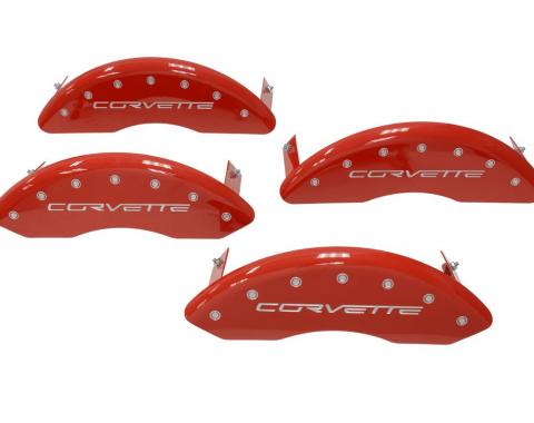 06-13 Brake Caliper Covers Aluminum Red Powder Coated Z06 / ZR1 / GS