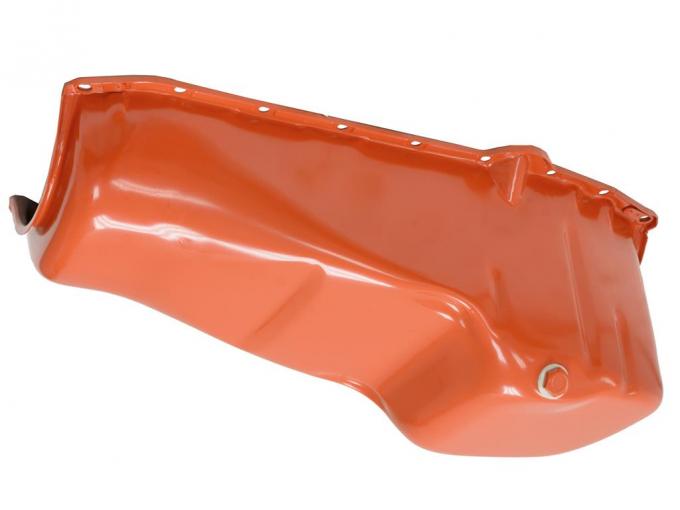 63-79 Oil Pan - 327 / 350 Replacement- Painted Orange (5 Quart)