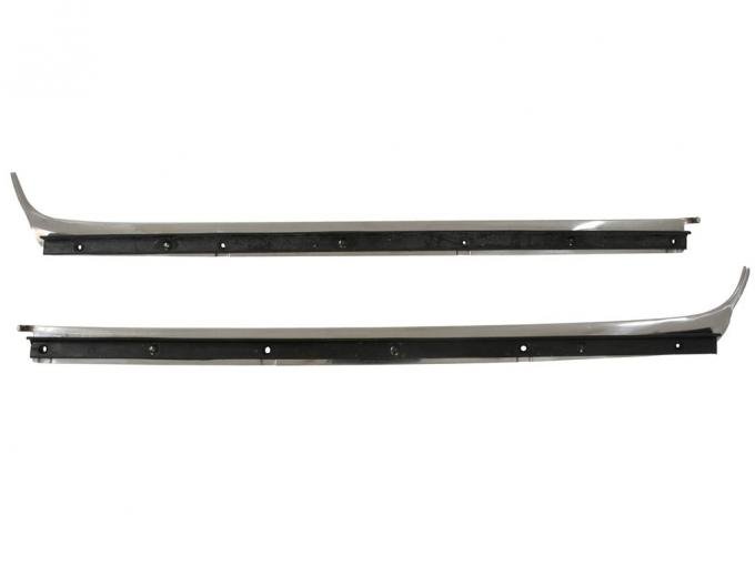 64-67 Coupe Door Outer Window Mouldings with Seals | Corvette Depot