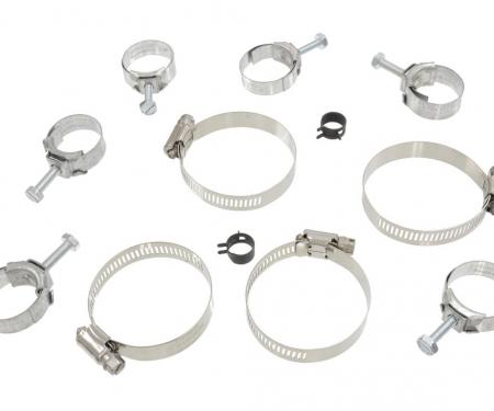 75-82 Radiator And Heater Hose Clamp Set - 350 With Air Conditioning - 12 Pieces