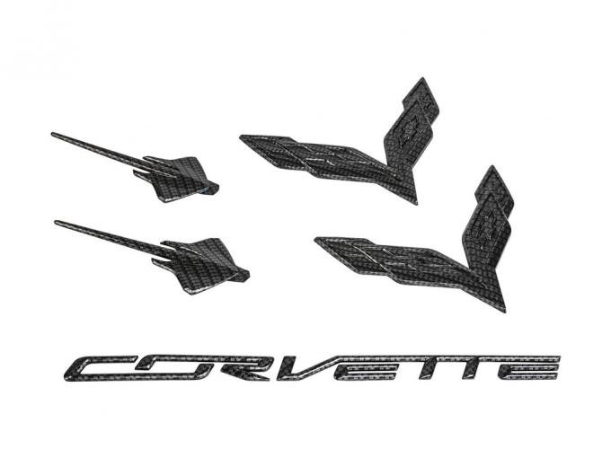 2014-2019 Carbon Fiber Look Emblems Set - 5 Pieces