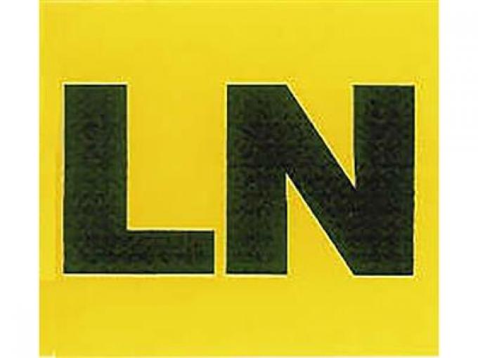 69 Valve Cover Engine Code Decal "LN" L68 400 HP Automatic