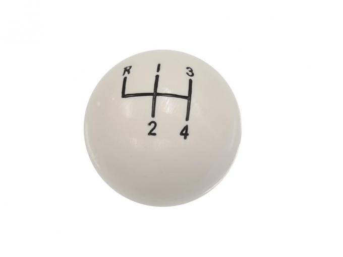 56-62 White Shifter Knob with 4 Speed Pattern