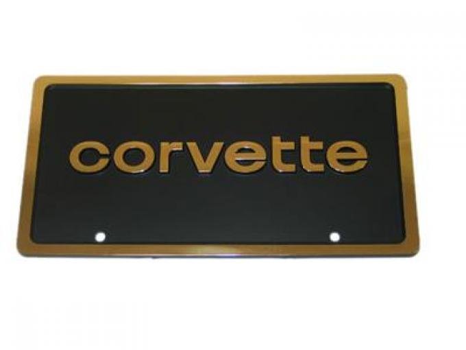 License Plate Gold 80's Style Lettering And Border